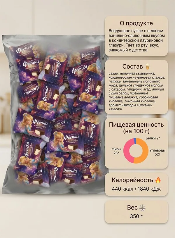 Конфеты-суфле «Феечка», 350 г, Фото 3