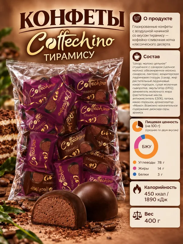 Coffechino, 400 г, Фото 3